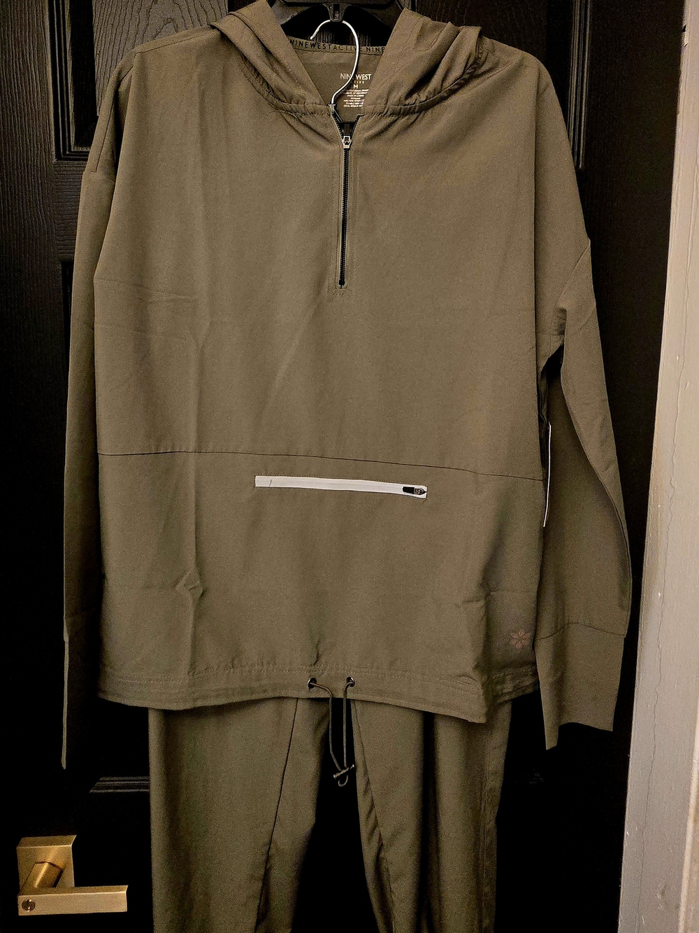 Brand New Nine West Olive Hooded Zip Front Jacket